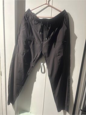 Men's Black Lightweight Jogger Pants with Elastic Waist